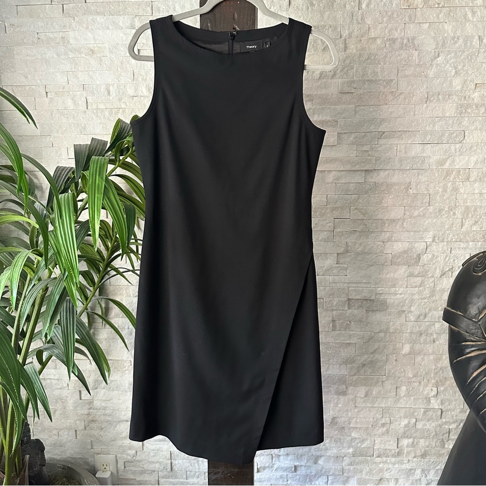 Theory Black “Risbana” Traceable Wool Sheeth Line… - image 2